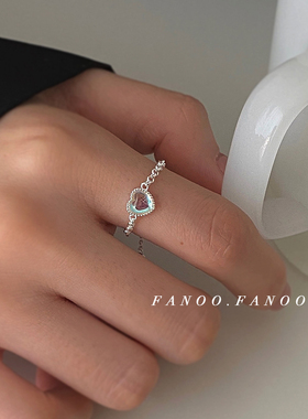 爱心月光石戒指女小众925设计