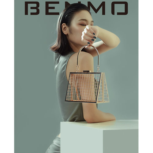 lemonc复古艺术梯形手提包