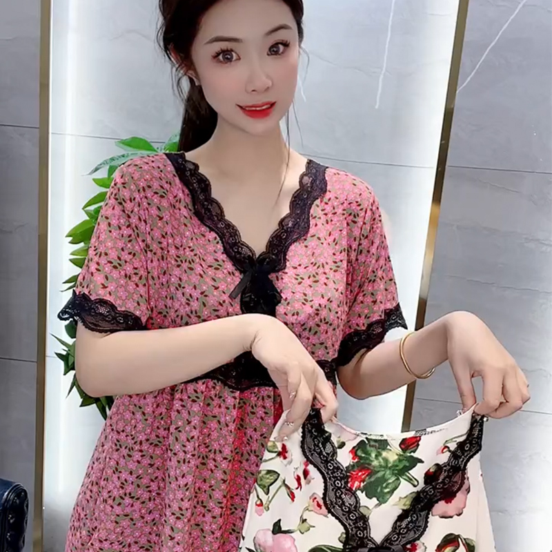 短袖连衣裙外穿宽松遮肉家居服