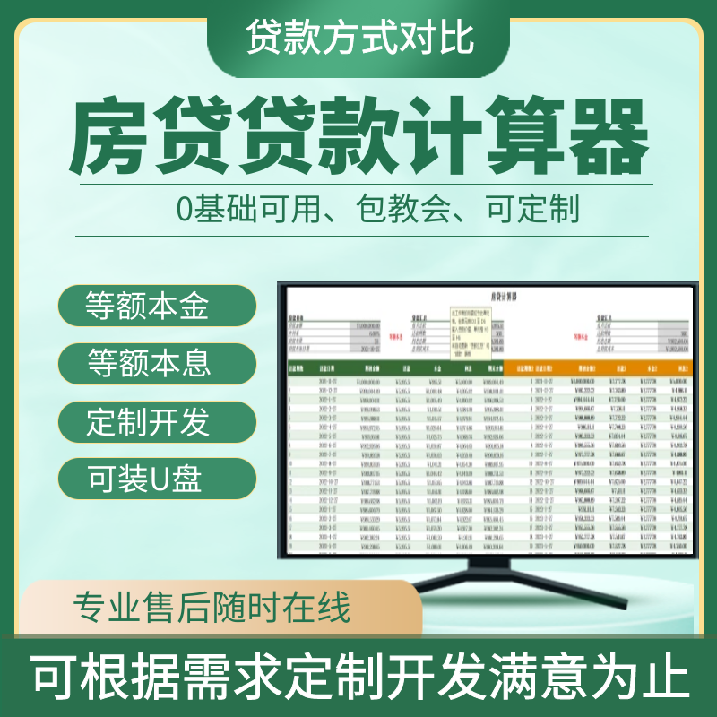 原创设计excel表原创房贷计算器等额本金等额本息对比贷款可定制