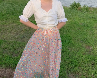 超仙的高腰白色衬衫女