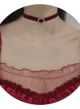 晚时光复古丝绒项链颈链