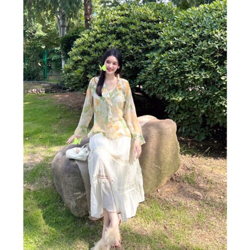 晚时光7.12 【秒杀】显白慵懒荷叶边薄款衬衫开衫微透防晒罩衫夏