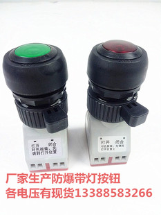 防爆带灯按钮开关BA8070/8097 红绿黄30mm 自复位 启动停止按钮