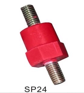 SP24 M8 高24MM 红色带杆绝缘子 防进口绝缘柱  纺锤形