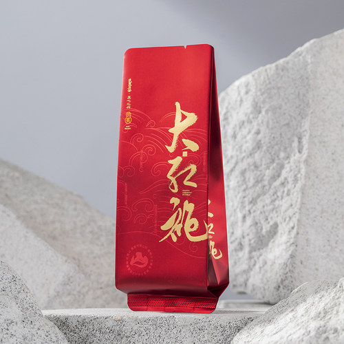 武夷山大红袍公版烫金长款小泡袋