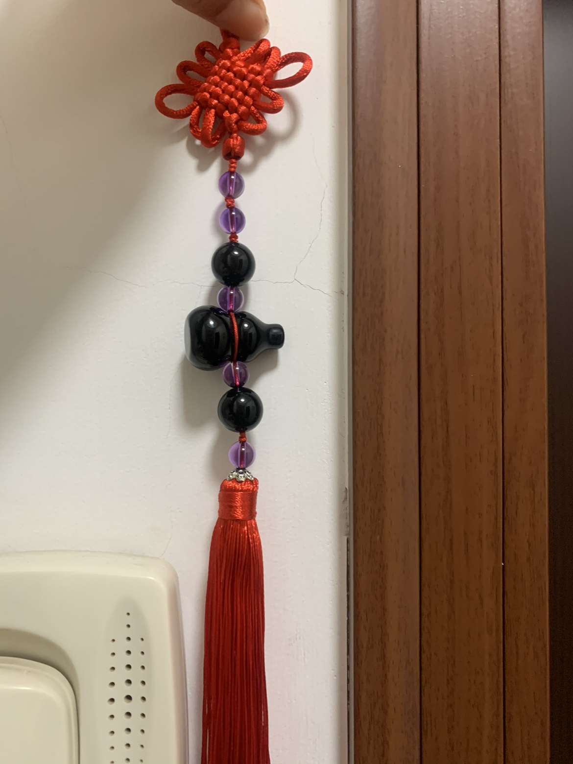 专柜彩眼黑曜石葫芦室内挂件门槛把手紫水晶车挂车载饰品