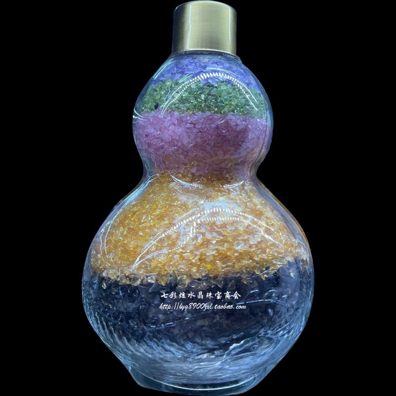 天然五彩水晶碎石五行葫芦大号许愿瓶家居室内风水饰品平安摆件,饰品/流行首饰/时尚饰品新,奇石,淘宝优惠券,粉丝福利购,淘宝优惠卷