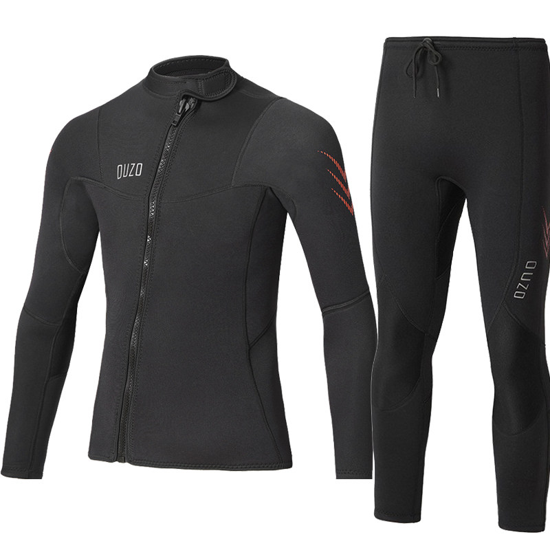 3mm潜水服前开拉链男士分体潜水衣防寒保暖上衣裤子浮潜冬游泳衣