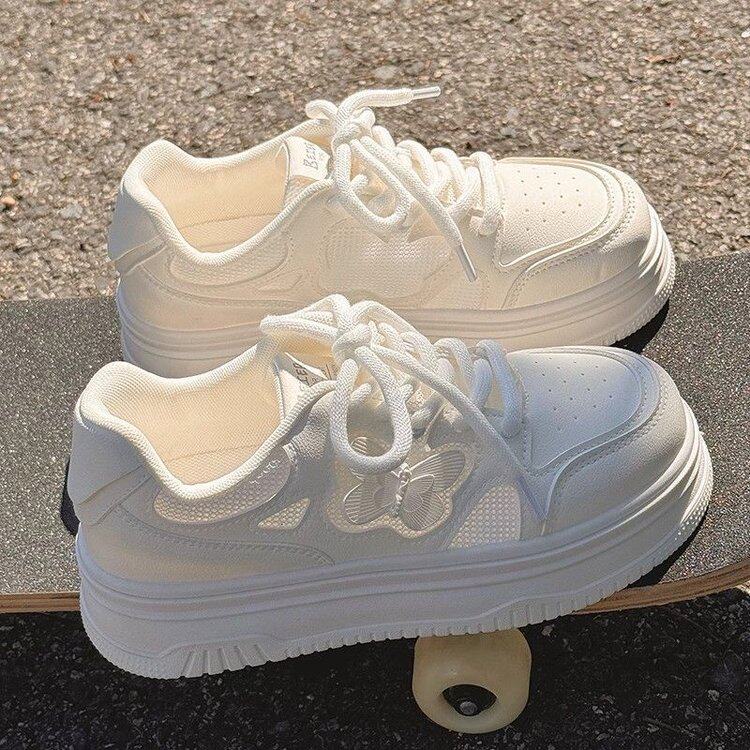 春夏小白鞋女2025新款女鞋厚底休闲鞋子女百搭chic配裙子运动板鞋