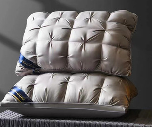 希尔顿五星级酒店同款面包枕芯扭花枕头枕芯不塌陷不变形3D羽丝绒