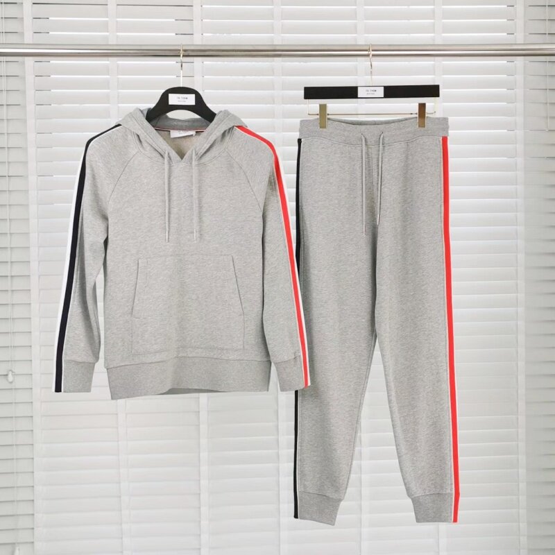 春秋季tb运动套装男卫衣卫裤连帽衫套头纯棉休闲套装情侣装女潮牌
