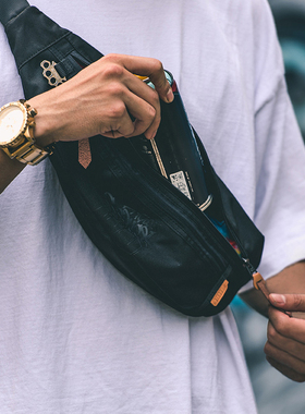 ACROSS潮牌胸前包男女腰包多功能户外街头休闲斜挎包运动嘻哈挎包