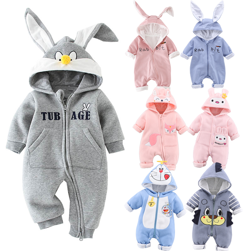 新生婴儿衣服秋季双层连体衣