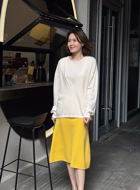 FAMINI羊绒背心简约百搭无袖上衣T恤打底纯色针织背心马甲外穿