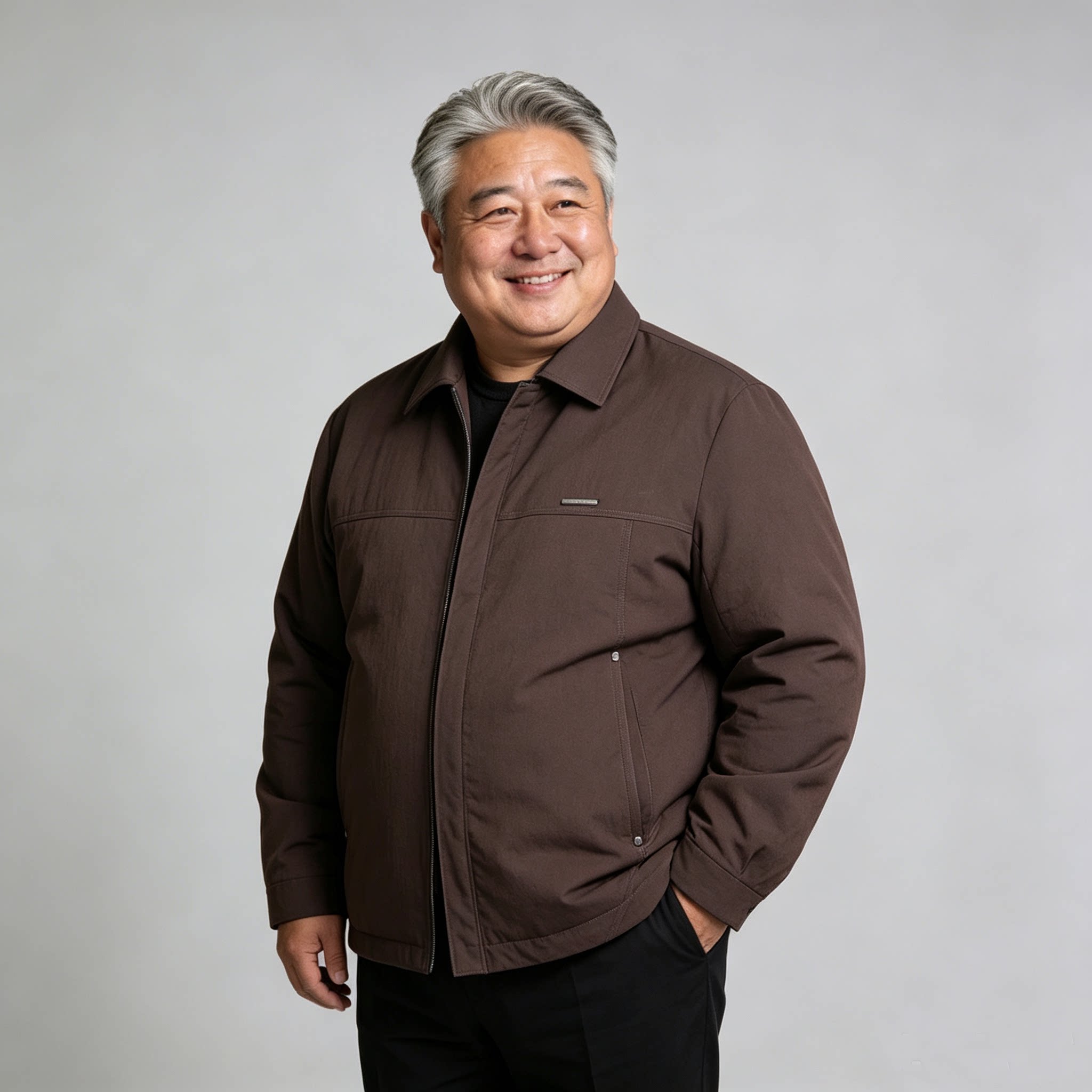 大方显瘦 中老年人父亲冬季男装加肥加大码胖子翻领宽松棉衣棉袄