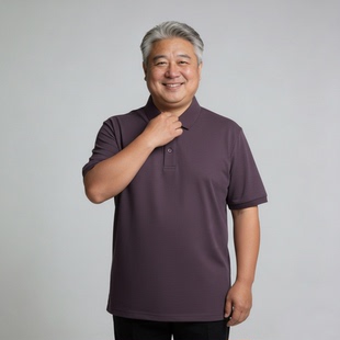 中老年父亲爸爸夏季加肥加大码肥佬大肚子宽松版短袖翻领T恤吸汗