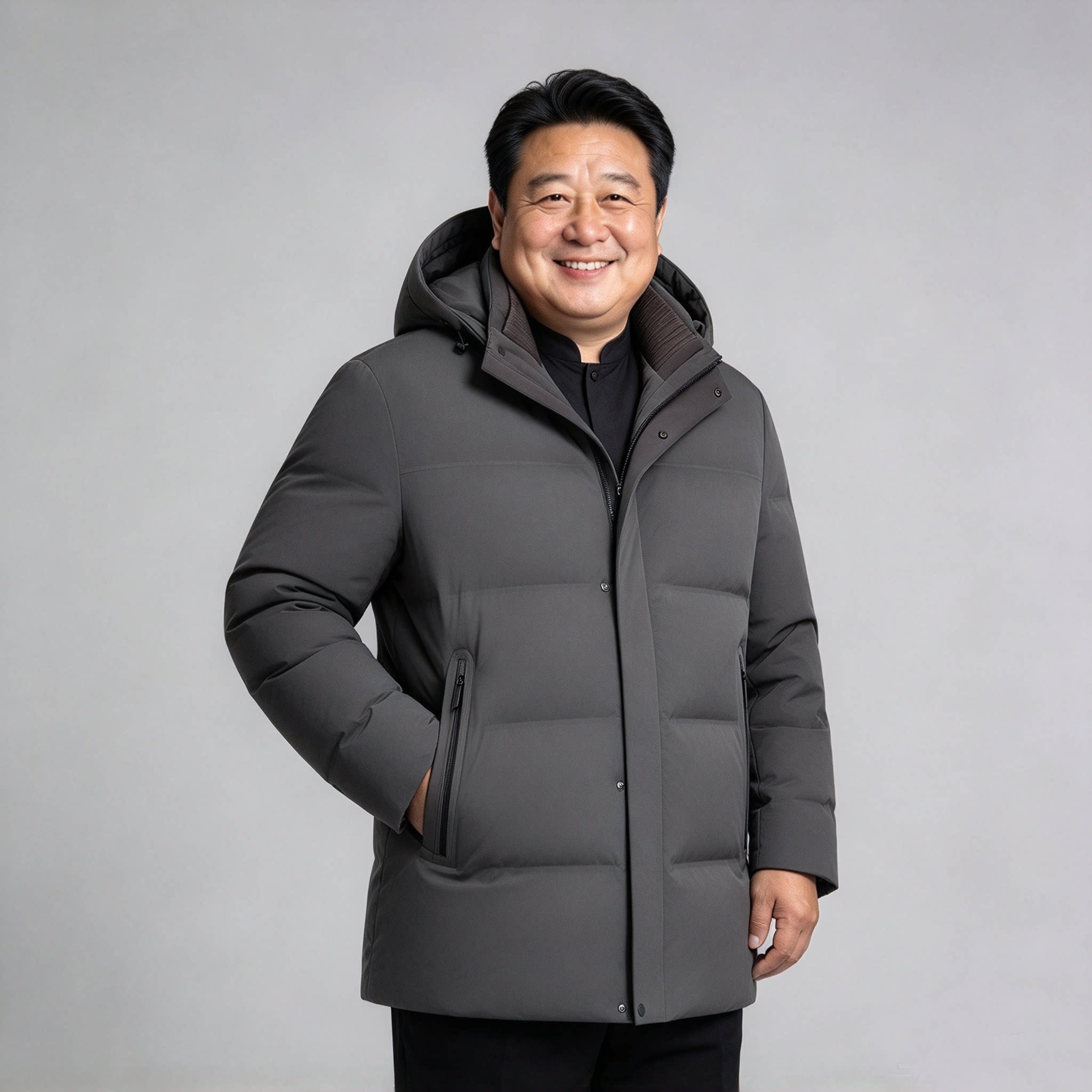 高档大气中老年人胖子男士爸爸加肥加大码可脱内胆帽子活里羽绒服