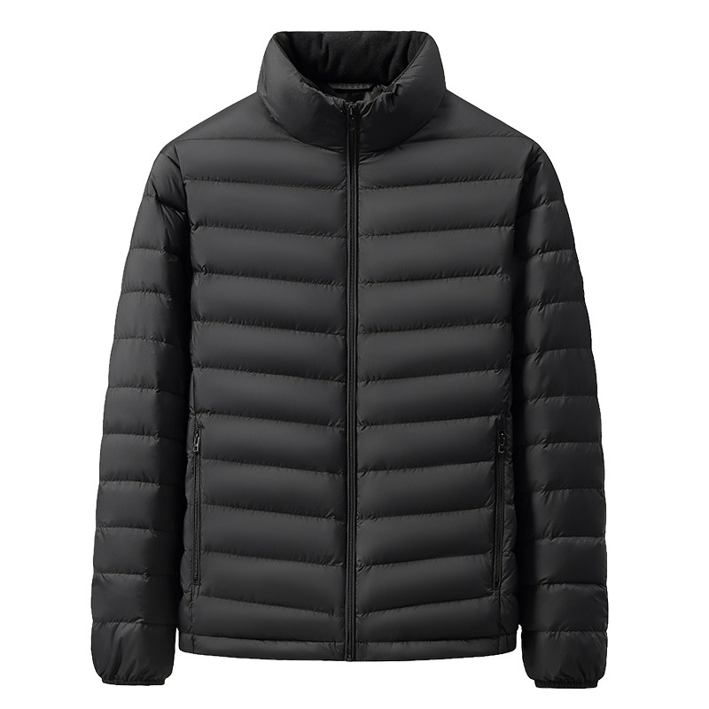 新中老年人胖子爸爸加肥加大码宽松大号男士外套防寒轻薄款羽绒服