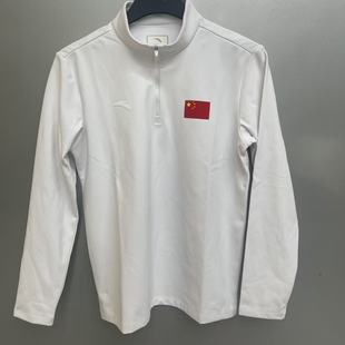 T恤152547412N 半开襟半拉链长袖 安踏国旗款 套头卫衣男2025冬季