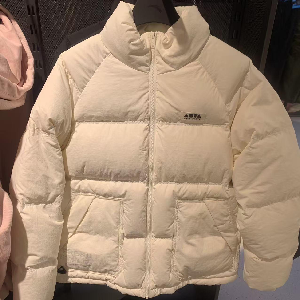 安踏2024冬立领速暖防泼水羽绒服