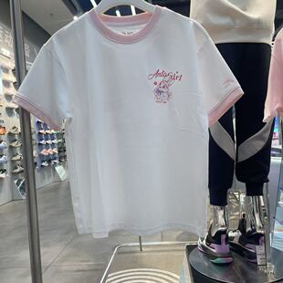 安踏儿童2026夏季新女大童小鹿斑比针织运动圆领短袖T恤362628107