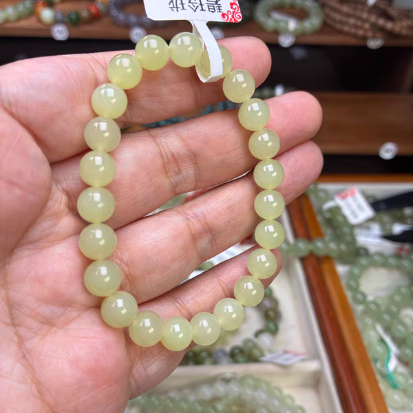 碧玲珑黄口天然和田玉手链女款和田玉手串简约百搭气质复古高级感