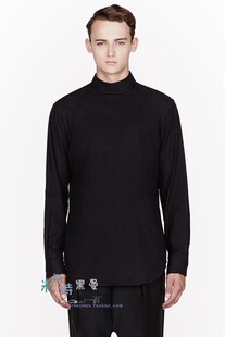 MR.自制欧美走秀款男牧师领衬衣 立领后开襟后系扣无立领衬衫