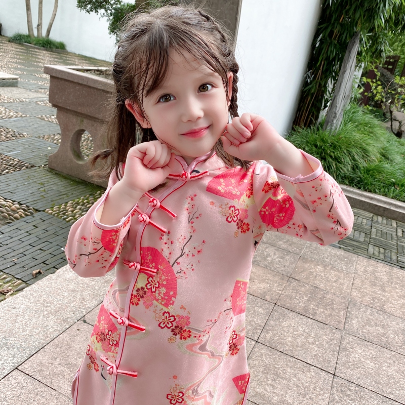 儿童旗袍改良汉服中长款