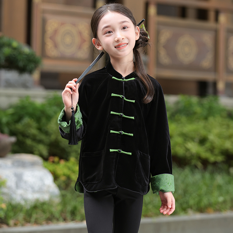 儿童春秋款新中式中国风两面穿