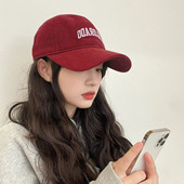 夏季 鸭舌帽男秋冬 深顶大头围棒球帽女百搭字母磨毛帽子显脸小大码