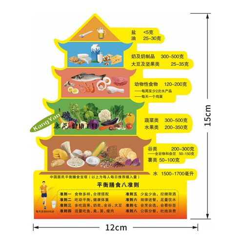 中国居民膳食宝塔冰箱贴软磁