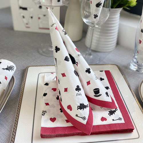 时尚轻奢纸牌设计元素印花餐巾纸