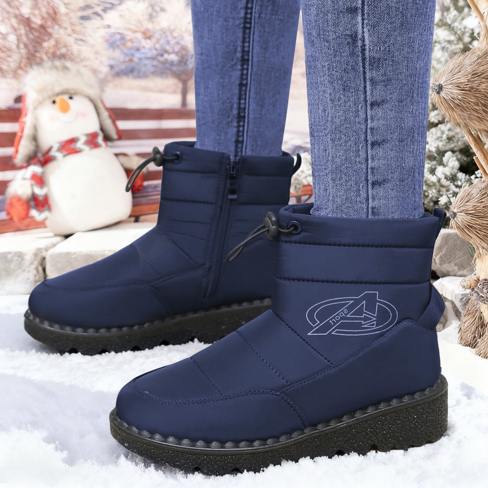 老北京布鞋女棉鞋高帮长筒雪地靴防寒加绒加厚保暖聚氨酯软底防滑