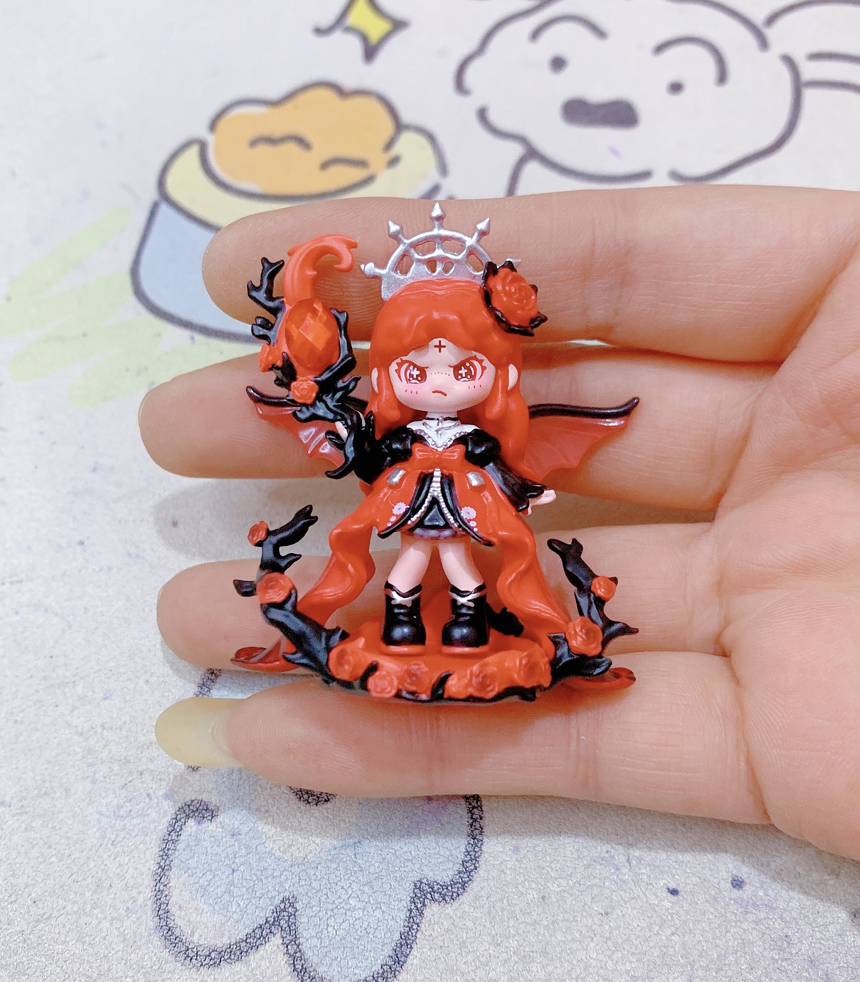 散货二创PU荆棘玫瑰天使Dora大表姐磁吸底座公仔配件