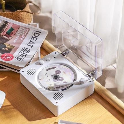 Yearsstay复古迷你生日播放机便携式黑胶蓝牙音响 一体式CD唱片机