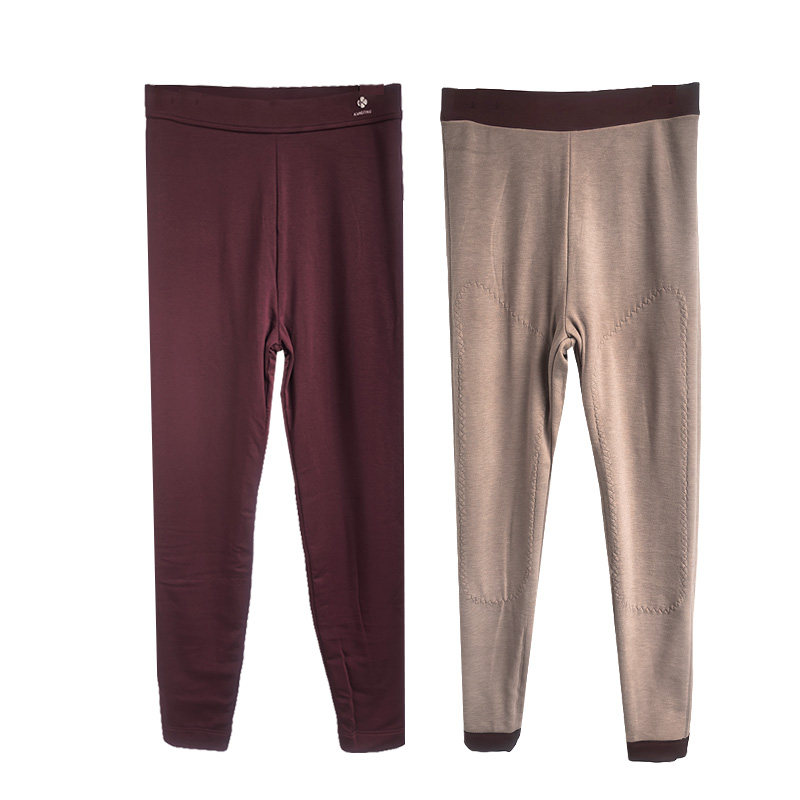 康亭优品显瘦冬季羊毛护膝保暖裤女紧身打底双层厚高腰棉裤60258