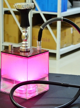 水烟套装酒吧KTV水烟装饰 壶全套高档大号水烟筒带灯双人烟hookah