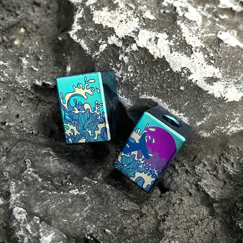 彩钛馆【惊涛海浪】钛合金坠子EDC推牌玩具伞绳挂坠刀坠尾坠