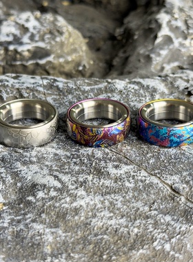 彩钛馆钛合金【棘轮戒指】钛合金指尖陀螺EDC解压玩具（内径2cm）