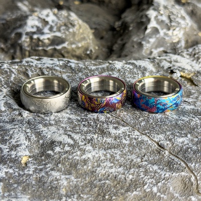 彩钛馆钛合金【棘轮戒指】钛合金指尖陀螺EDC解压玩具（内径2cm）