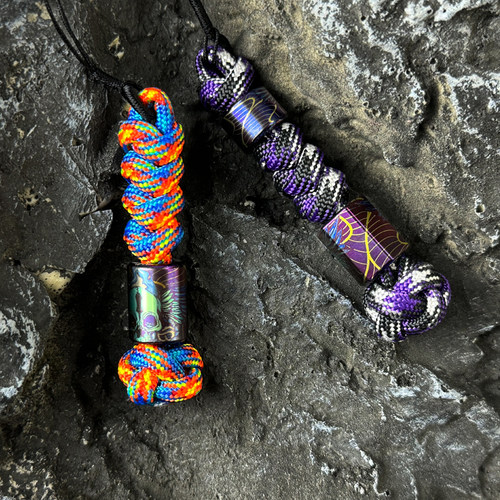 TIFIRE彩钛馆【地狱骷髅】钛合金坠子EDC推牌伞绳尾坠吊挂坠刀坠