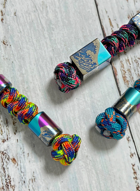 TiFire彩钛馆【海浪款】钛合金坠子EDC推牌玩具伞绳挂坠刀坠尾坠