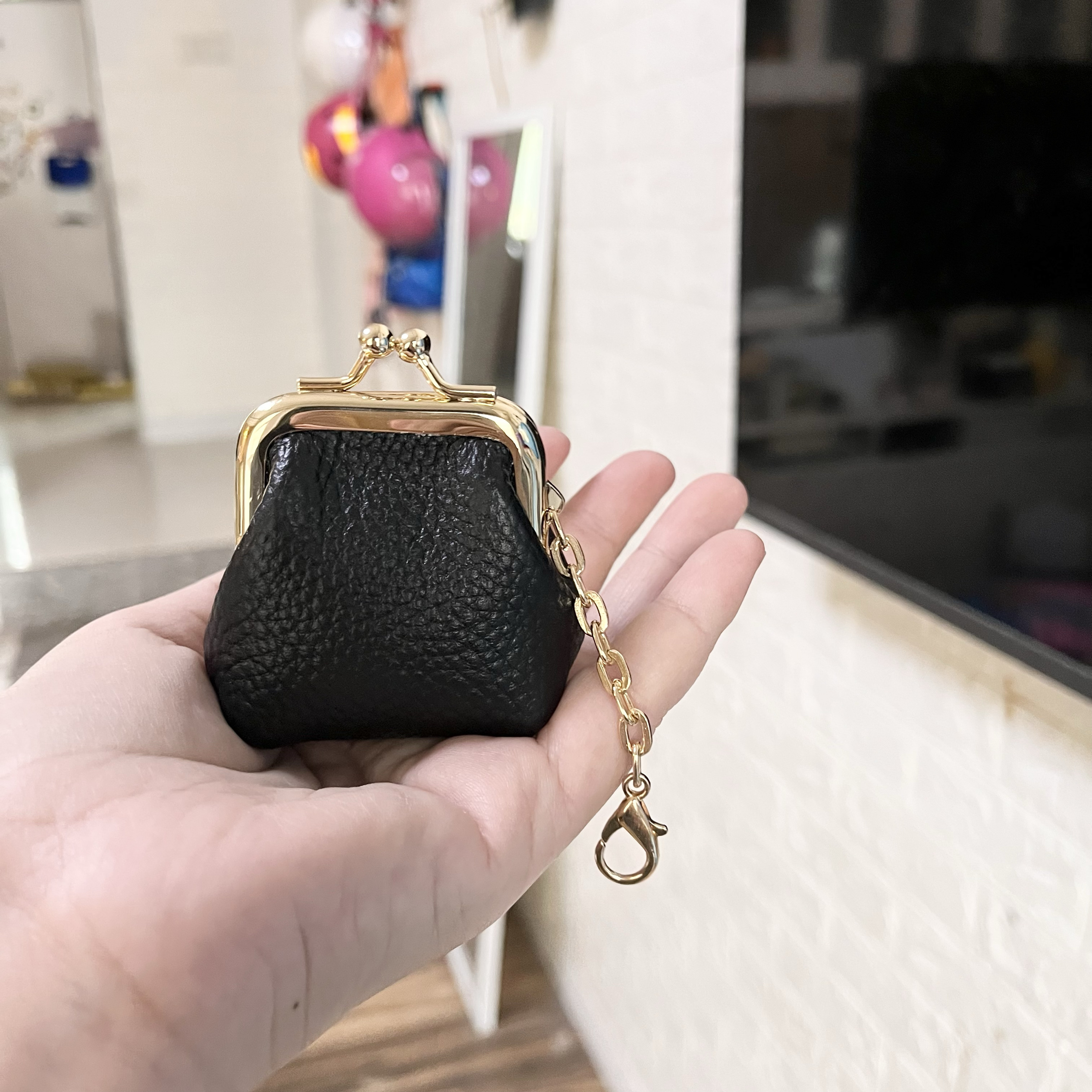 5cm多功能真皮复古零钱钥匙包女式头层牛皮耳机硬币收纳包