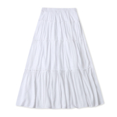 外贸人棉拼接长裙 05473 半身裙 春夏新款 垂感显瘦A字裙女高腰时尚