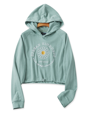 连帽刺绣长袖毛圈卫衣 春秋新款短款时尚T恤女帽衫 宽松上衣07343