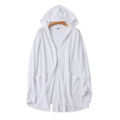 女显瘦罩衫 长袖 上衣宽松外套19242 春秋新款 薄中长款 连帽开衫 披肩