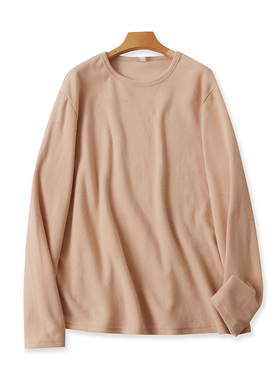 外贸绒衫圆领打底衫春秋新款显瘦长袖卫衣男女套头保暖上衣 25024