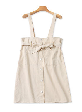 外贸背带裙 夏季新款显瘦中长款女时尚百搭休闲淑女连衣裙子21452