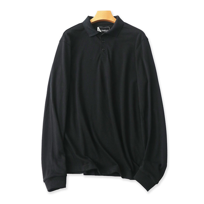 翻领宽松休闲长袖POLOT恤衫春秋